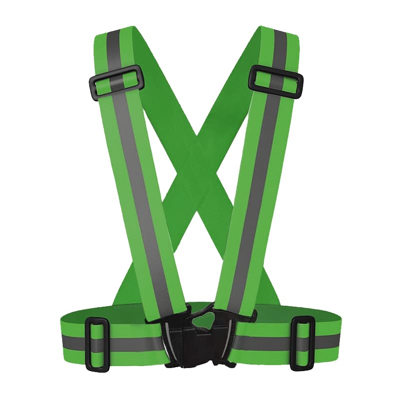 [CHIALSTAR] 蛍光ベルト 安全ベスト 反射ベスト 反射タスキ 蛍光タスキ 調整可能 伸縮性あり ランニング 夜間 スポーツ アウトドア 用品 雑貨 ジョギング ウォーキング 犬の散歩 緑色 グリーン